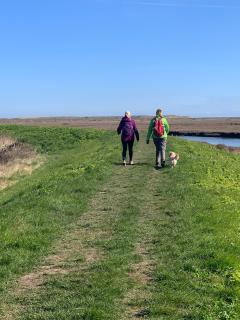 Walking along the sea wall at Norton Marsh